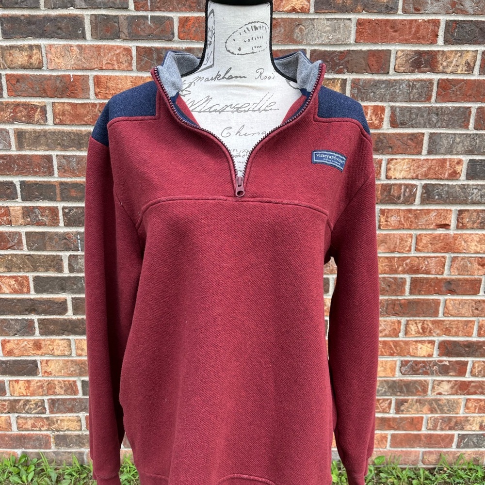 Vineyard Vines Burgundy and Navy Pullover